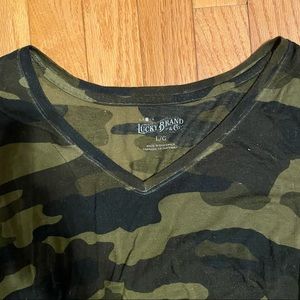 Lucky Brand Camo V Neck